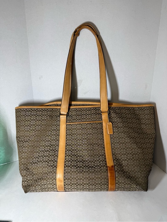 Coach Handbags - Coach F77012 Vintage XL Signature C Canvas & Vachetta Leather Tote Weekender